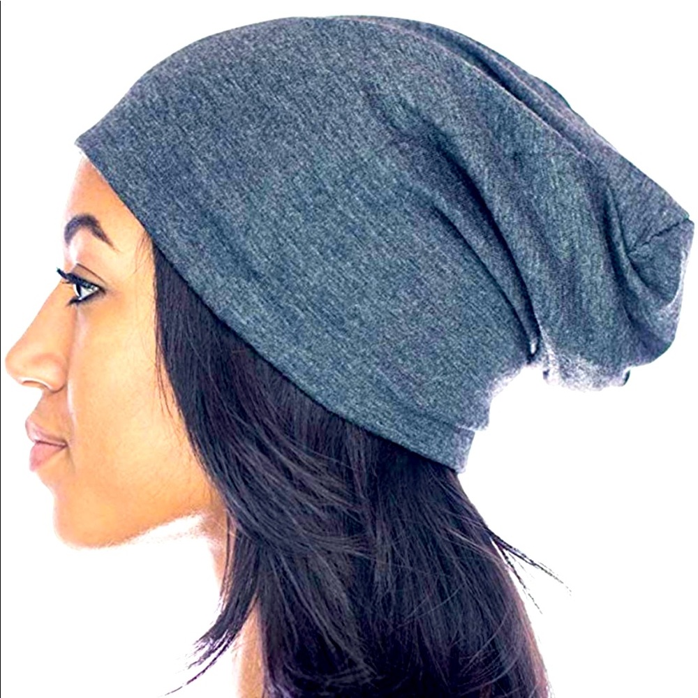2 satin-lined slouchy beanies